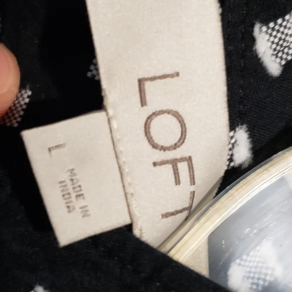 Loft Tiered Balloon Sleeve Textured Blouse Sz Lg - Picture 5 of 7